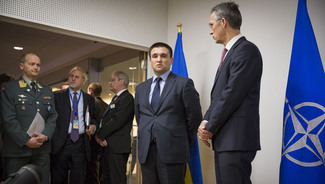 Ukrajinský ministr zahraničí Klimko v sídle NATO.