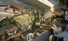 Výstava Burianova díla v Jízdárně Pražského hradu (snímek z dubna 2005).