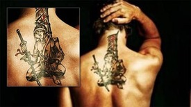 Samuraj. Alonso a jeho tetování.