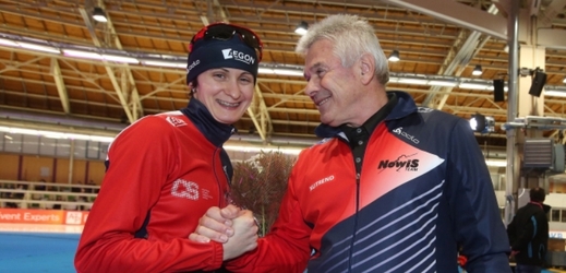 Martina Sáblíková s trenérem Petrem Novákem.