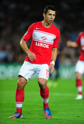 Marek Suchý, tehdy ještě v dresu svého bývalého klubu Spartak Moskva.
