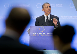 Obama na mezinárodní konferenci o opatřeních proti terorismu a radikalizaci, která se konala 19. února.