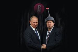 Písnička se prý líbí i Putinovi. Na snímku s vedoucím hudební skupiny z Vídně.