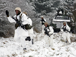 Zimní výcvik obrněných jednotek bundeswehru.