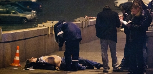 Místo vraždy Borise Němcova. 