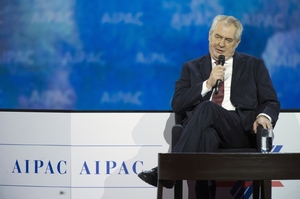 Miloš Zeman během svého projevu na konferenci Americko-izraelského výboru (AIPAC).