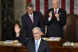 Izraelský premiér Benjamin Netanjahu vystupoval v americkém Kongresu.
