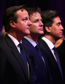 Cameron, Clegg, Miliband.