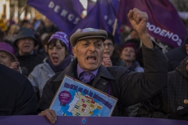 Lednový pochod Podemos v Madridu.