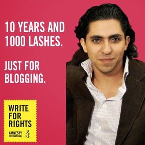Raíf Badáví - kampaň Amnesty International.