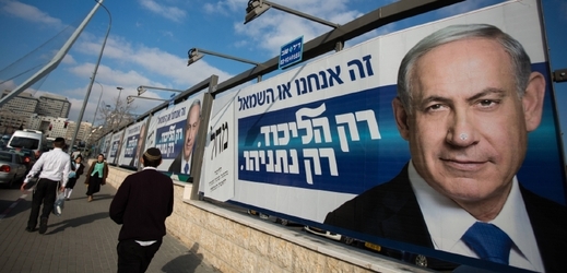 Předvolební kampaň současného izraelského premiéra Benjamina Netanjahua.