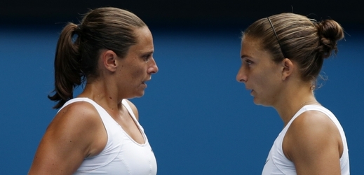  Italské tenistky Sara Erraniová (vpravo) a Roberta Vinciová oznámily ve společném prohlášení, že už spolu hrát nebudou.