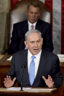 Izraelský premiér Netanjahu hovoří ve washingtonském Kongresu v březnu letošního roku.