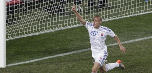 Kamil Kopúnek dal gól za Slovensko na mistrovství světa 2010 ve skupině proti Itálii.