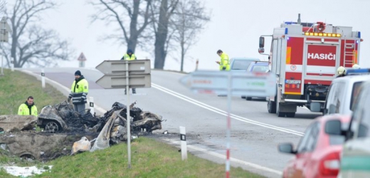 Místo nehody nedaleko obce Suchohrdly.