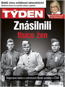 Titulní stránka časopisu TÝDEN.