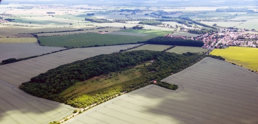 Letecký snímek ze středního Polabí.