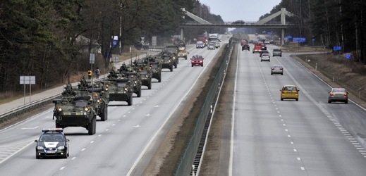 Americký konvoj NATO v Litvě.