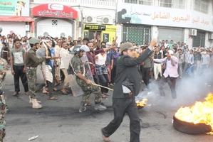Foto z demonstrace proti hnutí Húsíů.