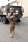 Na snímku je hlídkující voják při tankování v Mankovicích na Novojičínsku.