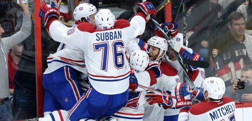 Hokejisty Montrealu dělí po vítězství v Ottawě 2:1 v prodloužení jediná výhra od postupu do druhého kola play off NHL. 