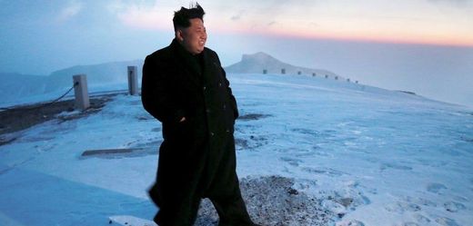 Kim Čong-un nahoře na hoře.