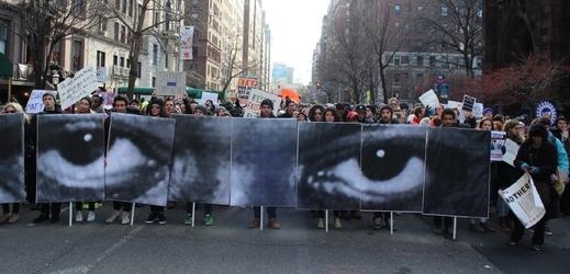 Národní pochod proti policejnímu násilí na konci roku 2014 v USA.