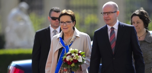 Předsedkyně polské vlády Ewa kopaczová a premiér Bohuslav Sobotka.