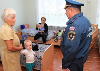 Uprchlíci z Ukrajiny v novém, dočasném útočišti v Rusku.