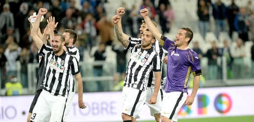 Radující se fotbalisté Juventusu.