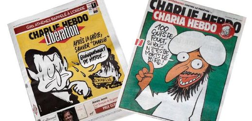 Titulky časopisů Charlie Hebdo.