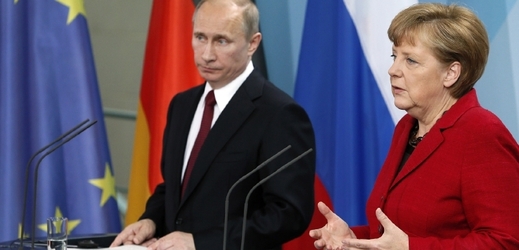 Angela Merkelová a Vladimir Putin.