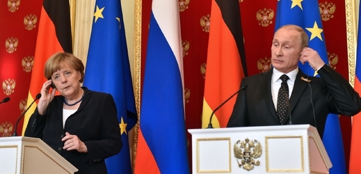 Německá kancléřka Angela Merkelová a ruský prezident Vladimir Putin.