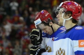 Zklamaní ruští hokejisté.