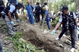Dříve nalezený hrob s barmskými uprchlíky v Thajsku.