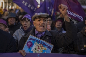 Podporovatelé hnutí Podemos.