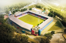 Vizualizace rekonstrukce plzeňského stadionu.