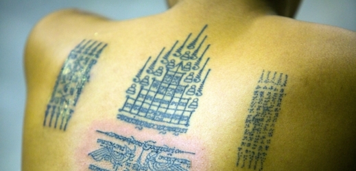 Thajské tradiční tetování Yantra.