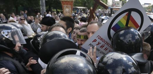 Protesty nacionalistů jsou v Kyjevě vyhrocené (demonstrace 2013).