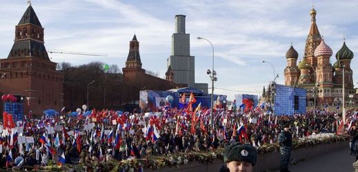 Ruské oslavy prvního výročí od anexe Krymu.