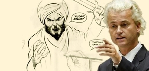 Wilders a karikatury Mohameda.