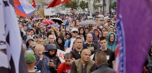 Náměstí SNP v Bratislavě při sobotní demonstraci.