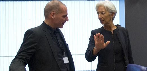 Ředitelka Mezinárodního měnového fondu Christine Lagardeová a řecký ministr financí Yanis Varoufakis.