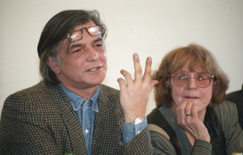 Jiří Bartoška a Eva Zaoralová zahajují festival v roce 1995.