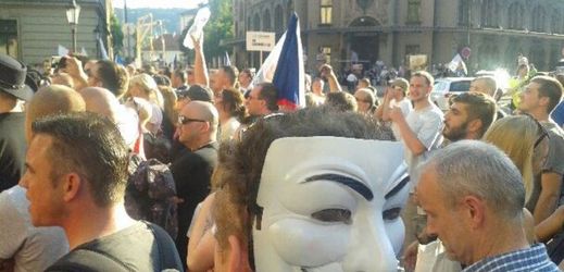 Středeční demonstrace v Praze.