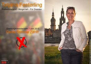 Tatjana Festerlingová získala ve volbách drážďanského starosty téměř deset procent hlasů.