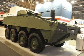 Bojové vozidlo pěchoty Scipio s věží TURRA 30 na výstavě IDET 2015.