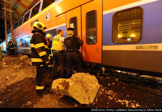 Na Masarykově nádraží vykolejil vlak.