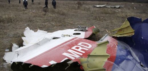 Trosky sestřeleného malajského letadla MH17.