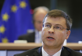 Valdis Dombrovskis, místopředseda komise pro euro z Lotyšska.